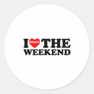 I Love Heart Weekend Funny Camping Couple Gifts Va Classic Round Sticker