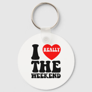 I Love Heart Weekend Funny Camping Couple Gifts Va Keychain