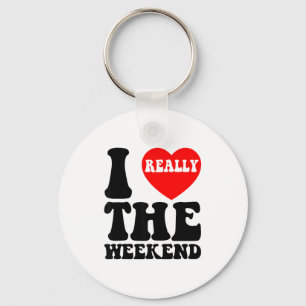 I Love Heart Weekend Funny Camping Couple Gifts Va Keychain