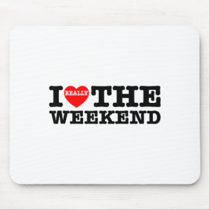 I Love Heart Weekend Funny Camping Couple Gifts Va Mouse Pad