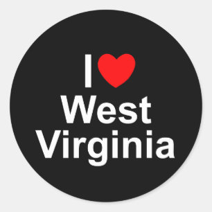 I Love (Heart) West Virginia Classic Round Sticker