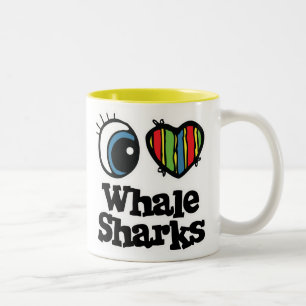 I Love (Heart) Whale Sharks Two-Tone Coffee Mug