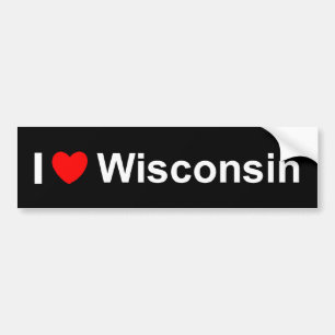 I Love (Heart) Wisconsin Bumper Sticker