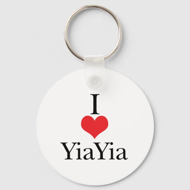 I Love (Heart) YiaYia Keychain (Front)