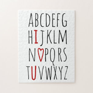 I Love (Heart) You Alphabet Jigsaw Puzzle