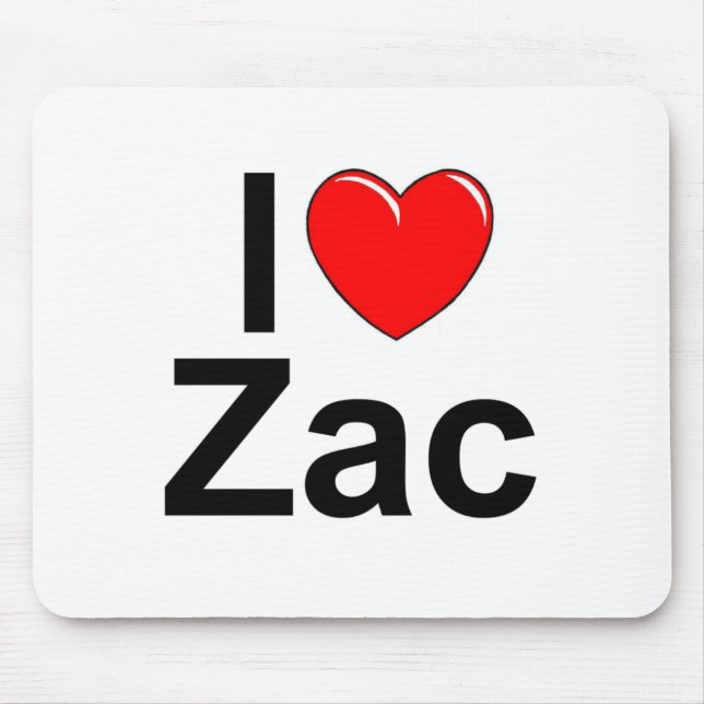 I Love (Heart) Zac Mouse Pad (Front)