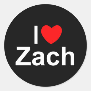 I Love (Heart) Zach Classic Round Sticker