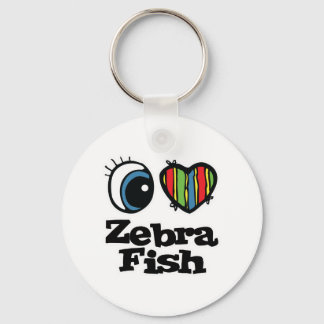 I Love (Heart) Zebrafish Keychain