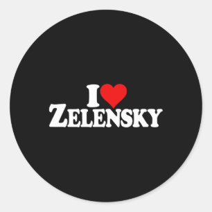 I Love Heart Zelensky Volodymyr Ukraine Ukr 2  Classic Round Sticker