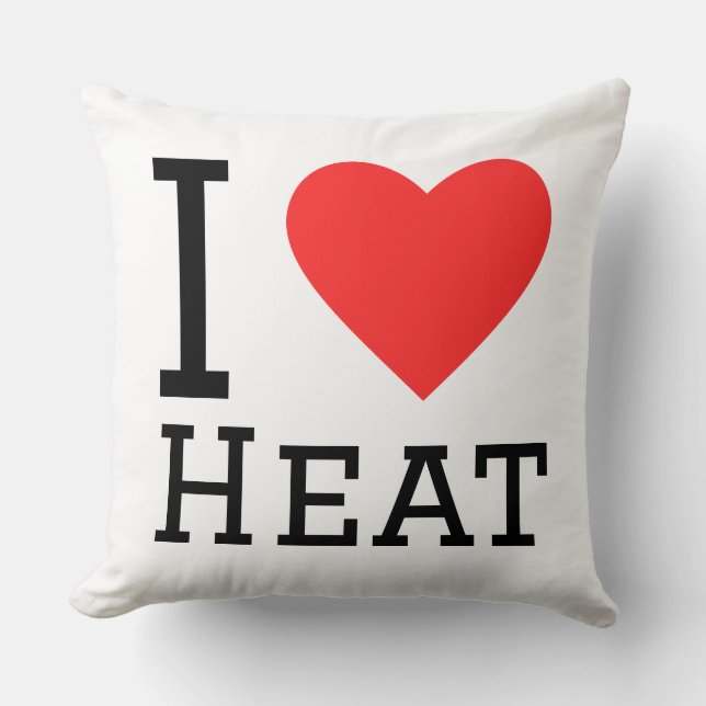 I love heat square sticker throw pillow (Front)