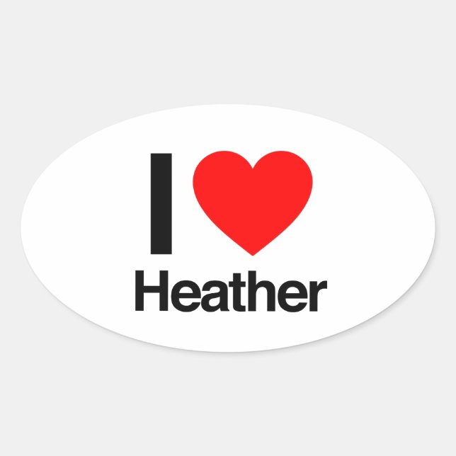i love heather oval sticker (Front)
