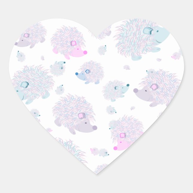 I Love Hedgehogs Heart Sticker (Front)