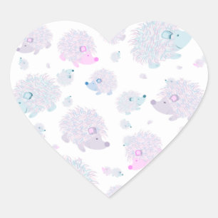 I Love Hedgehogs Heart Sticker