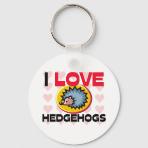 I Love Hedgehogs Keychain
