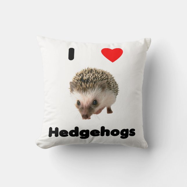 I love hedgehogs throw pillow (Front)