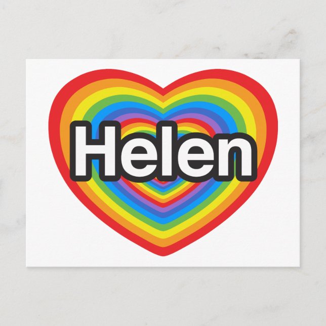 I love Helen. I love you Helen. Heart Postcard (Front)