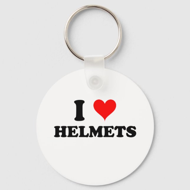 I Love Helmets Keychain (Front)