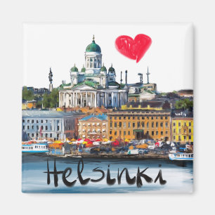 i love Helsinki Magnet