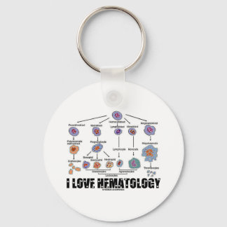 I Love Hematology (Blood Cell Lineage) Keychain