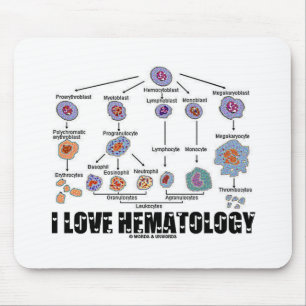 I Love Hematology (Blood Cell Lineage) Mouse Pad