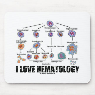 I Love Hematology (Blood Cell Lineage) Mouse Pad