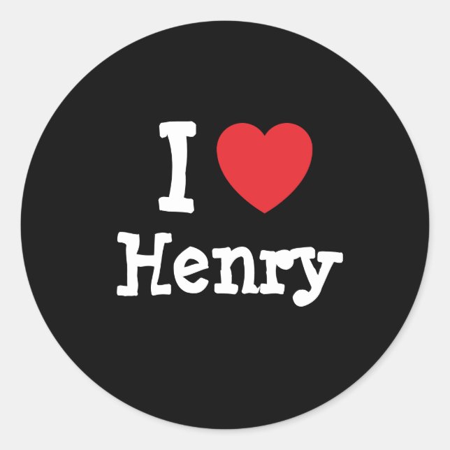 I love Henry heart T-Shirt Classic Round Sticker (Front)