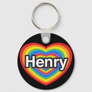 I love Henry. I love you Henry. Heart Keychain