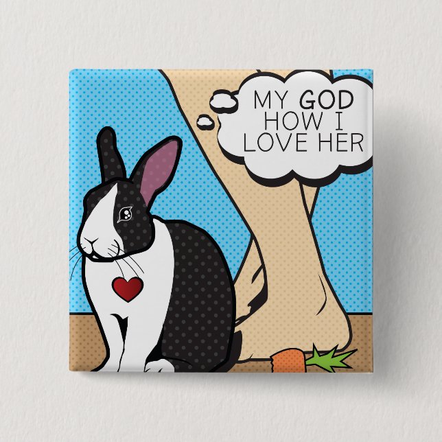 I LOVE HER 2 INCH SQUARE BUTTON (Front)