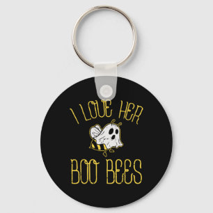 I Love Her Boo Bees Couples Halloween Adult Costum Keychain
