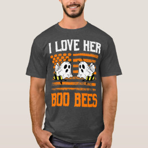 I Love Her Boo Bees Couples Halloween Costume USA  T-Shirt