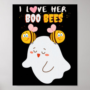 I Love Her Boo Bees Funny Halloween Couple Husnd B Poster