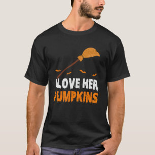 I Love Her I Love His Broomstick Pumpkins Hallowee T-Shirt