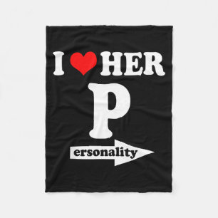 I Love Her Ity Funny Valentine's Day Couple Matchi Fleece Blanket