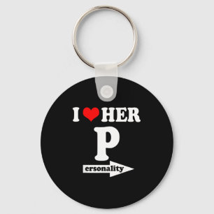I Love Her Ity Funny Valentine's Day Couple Matchi Keychain