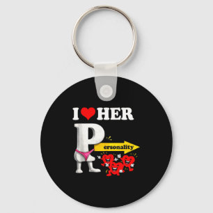 I Love Her Ity Funny Valentine's Day Couple Matchi Keychain
