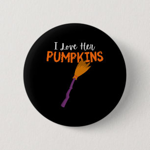 I Love Her Pumpkins Couples Matching I Love His Br 2 Inch Round Button