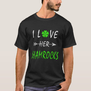 I Love Her Shamrocks St Patrick's Day Couples T-Shirt