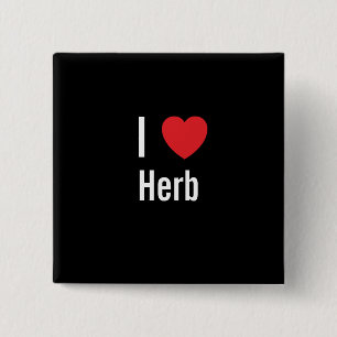 I love Herb 2 Inch Square Button