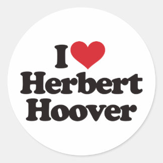 I Love Herbert Hoover Classic Round Sticker
