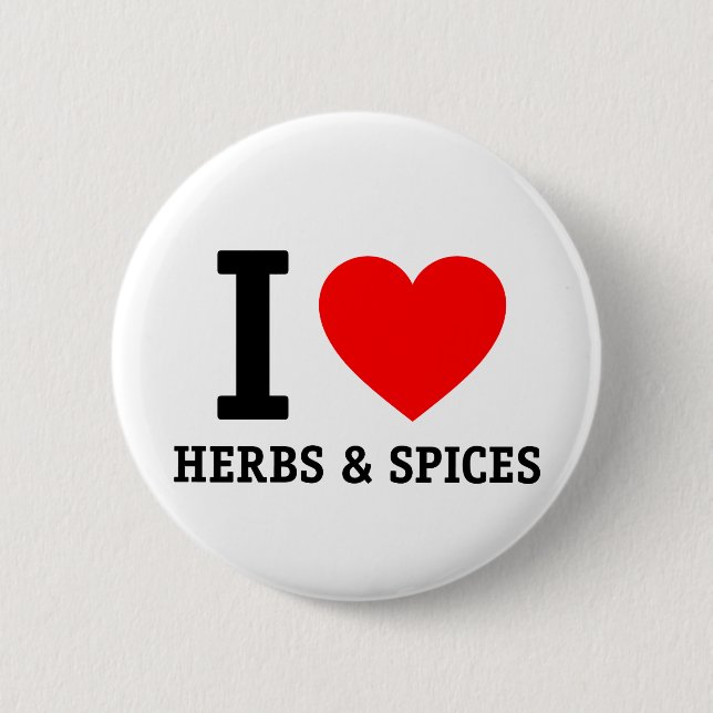 I Love Herbs & Spices 2 Inch Round Button (Front)