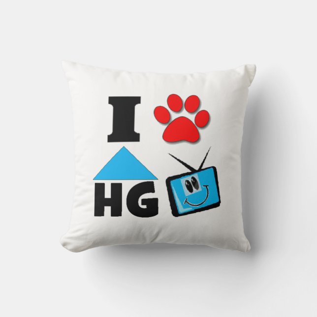 I Love HG TV Throw Pillow (Front)