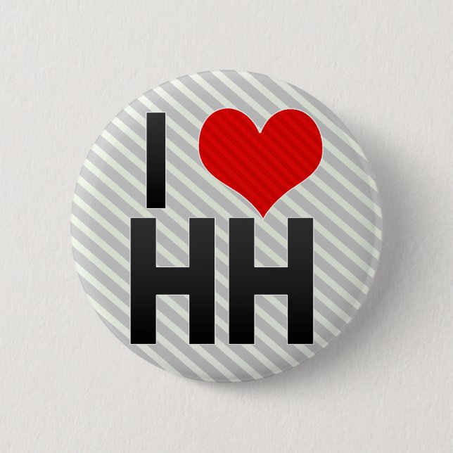 I Love HH 2 Inch Round Button (Front)