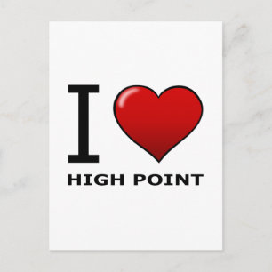 I LOVE HIGH POINT, NC - NORTH CAROLINA POSTCARD