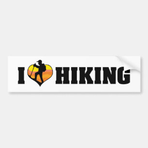 I Love Hiking Bumper Sticker