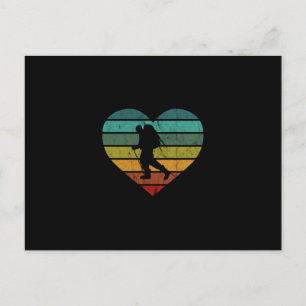 I Love Hiking - Retro Vintage Heart Postcard