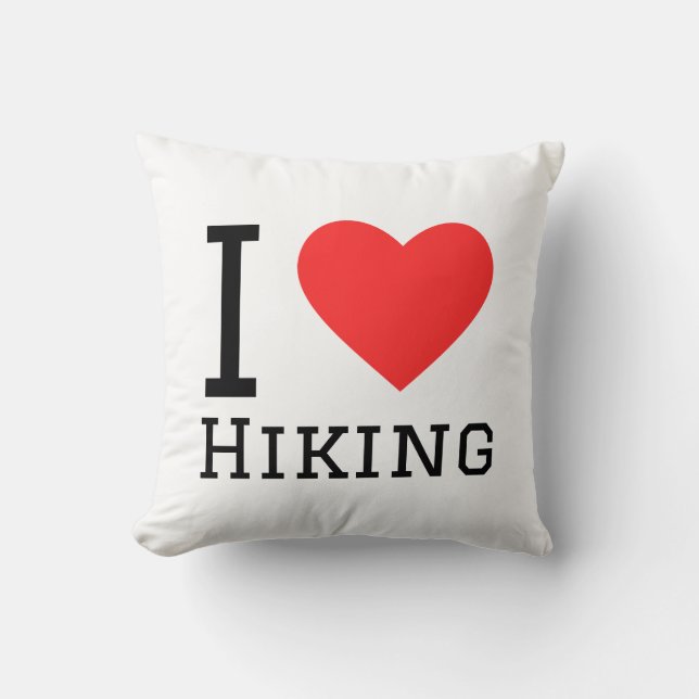 I love hiking throw pillow (Front)