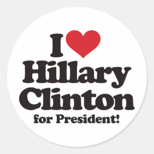 I Love Hillary Clinton for President Classic Round Sticker