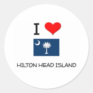 I Love Hilton Head Island South Carolina Classic Round Sticker