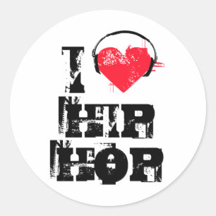 I love hip hop classic round sticker
