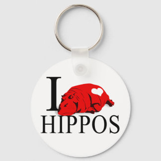 I Love Hippos Keychains